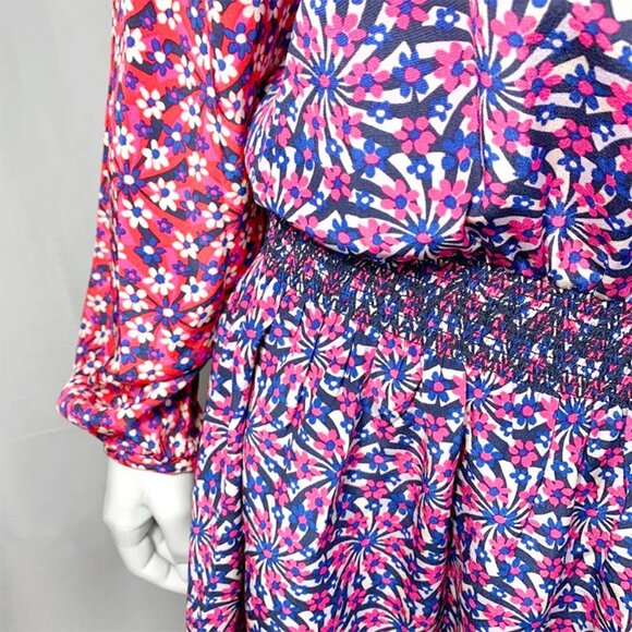 NWT JUICY COUTURE Mixed pattern silk peasant dress - Picture 6 of 9